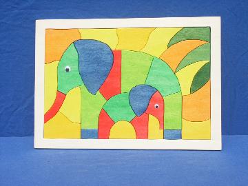 Puzzle Elefant mit Jungem